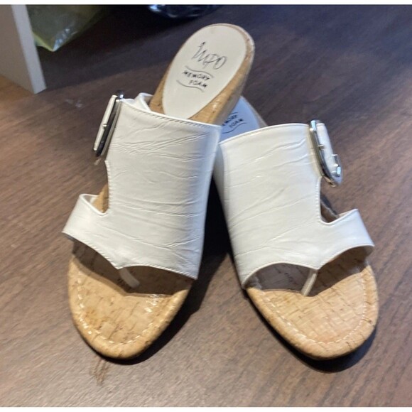 Impo White Wedge Slide Sandals Size 6 - Picture 7 of 7